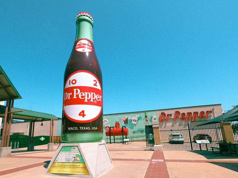 World's largest Dr Pepper bottle in Waco, Texas
